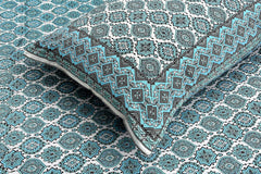 Traditional Rajasthani Design Bedsheet With 2 Pillow Covers - 90 X 108 Inches, Teal | Color Fade Resistant & Shrinkage Resistant For All-Season Use