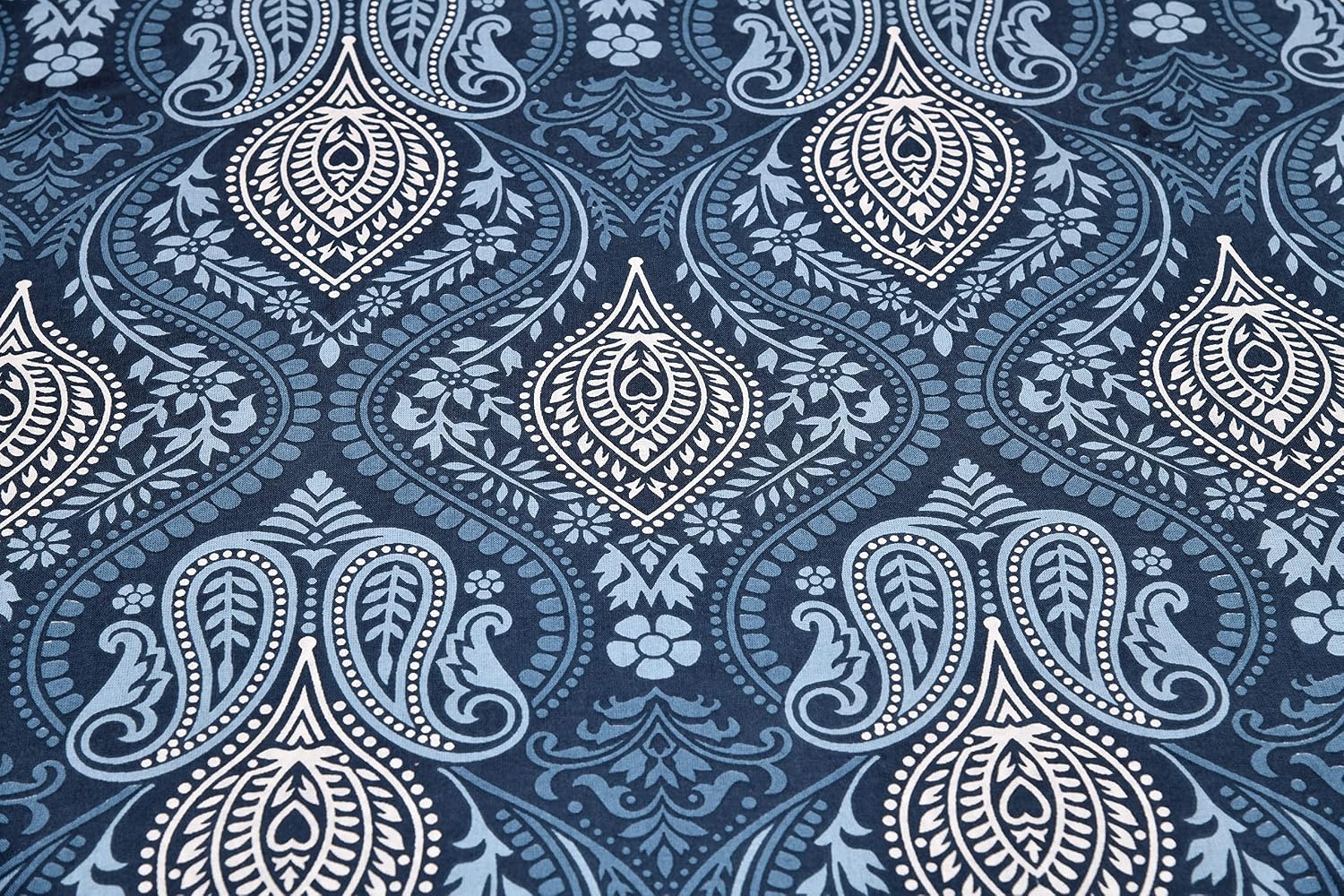 Jaipuri Cotton Double Bedsheet For Queen Size With 2 Pillow Cover (90 X 108 Inches) Dark Blue | Premium Cotton Material - Ideal For House, Hotel, Guest House