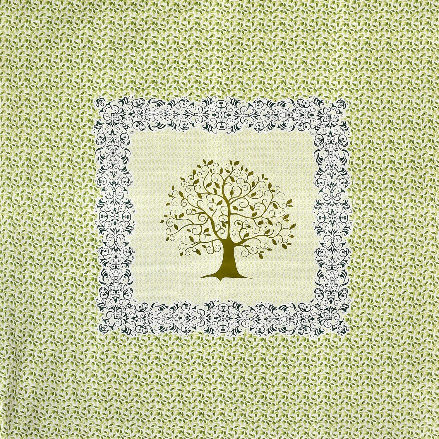 100% Cotton King Size Double Bedsheet With 2 Pillow Covers - 90 X 100 Inches, Green | Traditional Floral Rajasthani Jaipuri Bedsheet