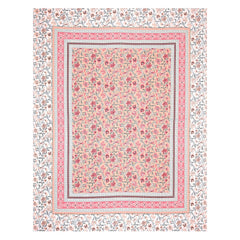 Traditional Rajasthani Design Bedsheet With 2 Pillow Covers - 90 X 108 Inches, Peach & Pink | Color Fade Resistant & Shrinkage Resistant For All-Season Use