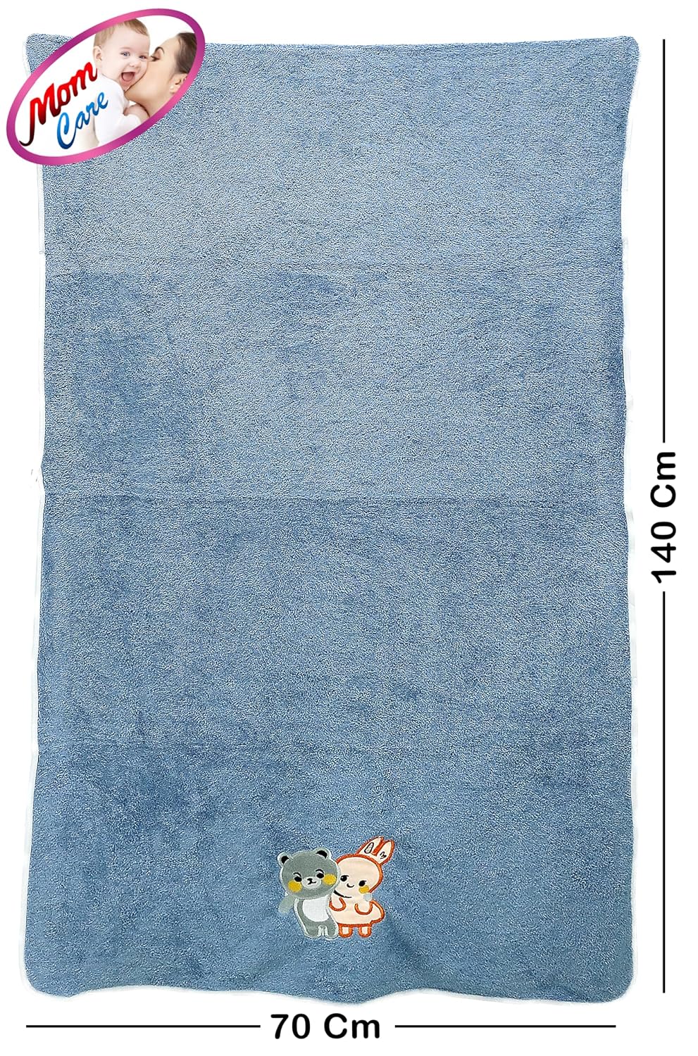 Mom Care Cotton Microfibre Bath Towels 290 Gsm | Extra Soft Quick Dry Strong Water Absorbent Bathing Towel For Kids (Multicolor)- Pack Of 4