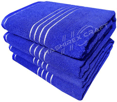 Hashirex Craft Men'S Pure Xxxl Cotton Bath Towel 1300 Gsm (Blue) - Pack Of 2