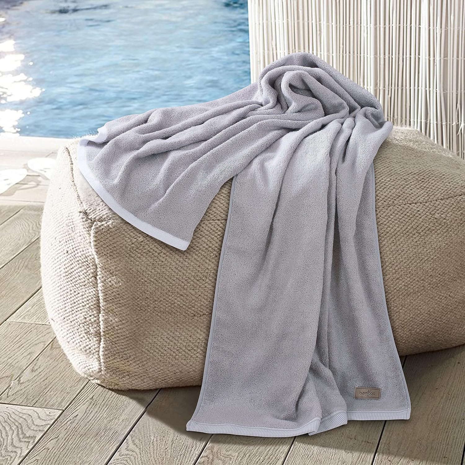 Spread Spain 100% Bamboo Face Towel 360 Gsm | Ultra Soft Absorbent, Quick Dry Towels For Facewash, Gym, Sports, Travel, Suitable For Acne Prone Skin (Pack Of 2 - Ash)