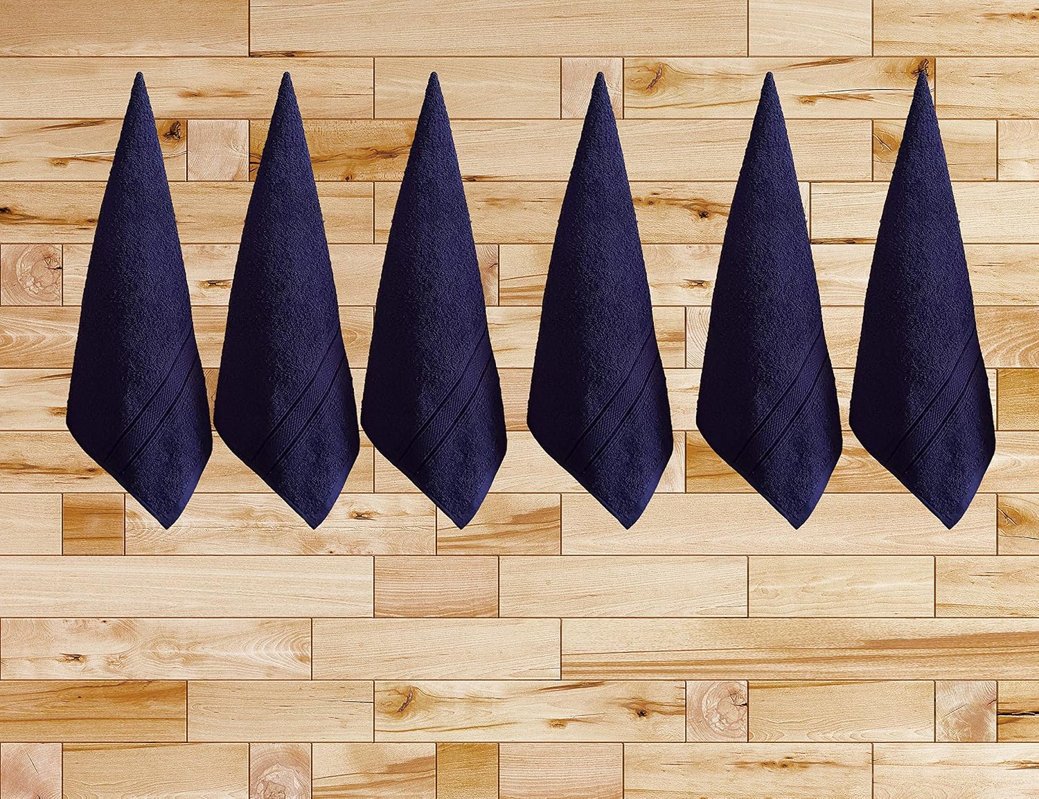 Ksc Shop Premium Luxury Cotton Face Towel 900 Gsm | Ultra Soft Highly Absorbent Face Towel (Navy Blue) - Pack Of 6
