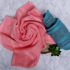 Velve 100% Bamboo Face Towel 600 Gsm | 2x Softer & Absorbent Than Cotton Towels | Skin Friendly With Non-Toxic Colors (Teal & Pink)- Pack Of 2
