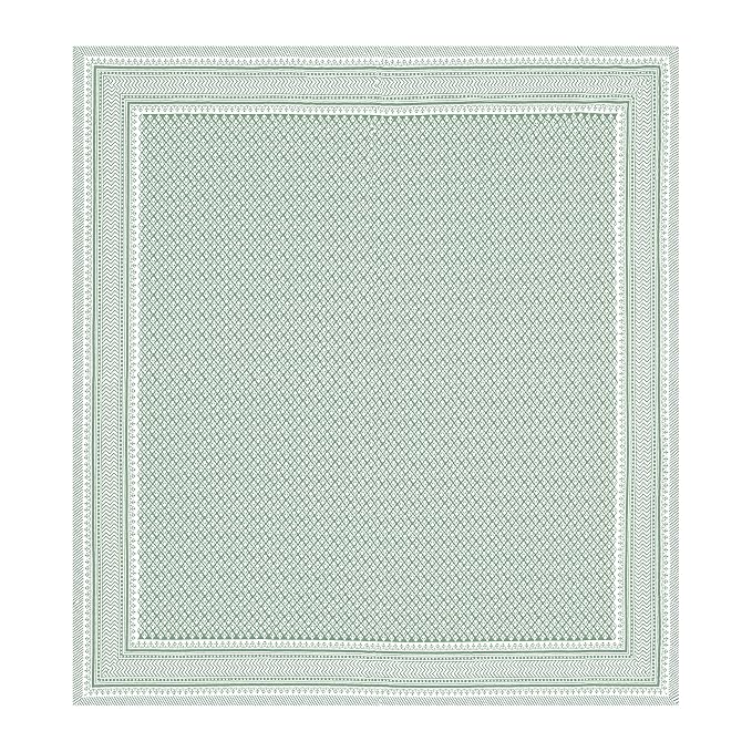 Traditional Hand Block Printed Cotton King Size Bedsheet With 2 Pillow Covers, 104 X 104 Inches, Light Green | 200 Thread Count-Vibrant Bedding For Stylish Bedrooms