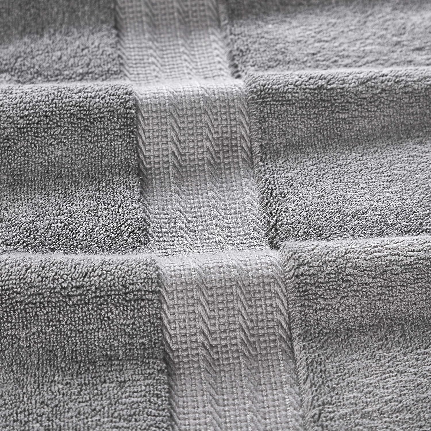 Senses By Riba 2 Bath + 2 Hand & 2 Wash Cloth Towel 1800 Gsm | All Cotton Premium Hotel & Spa Quality, Highly Absorbent Towel (Charcoal Grey) - 6 Piece