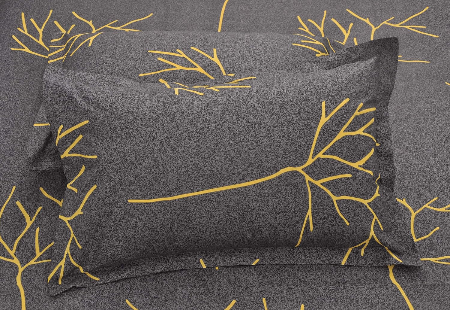1 King Size Bedsheet With 2 Pillow Covers - 108 X 110 Inches, Grey | Skin Friendly Fabric With Vibrant Colors | Beautiful Bedsheets