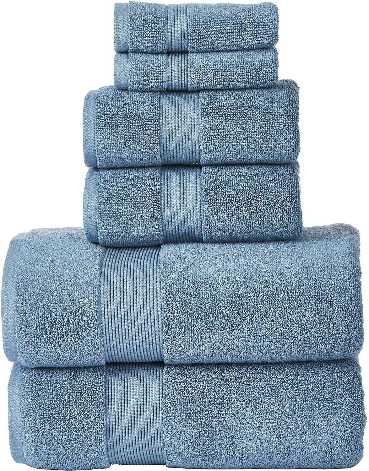 Senses By Riba Cotton Towel Bath, Hand & Wash 703 Gsm | All Cotton Zero Twist Premium Hotel & Spa Quality Highly Absorbent | Pack Of 6 (Teal)