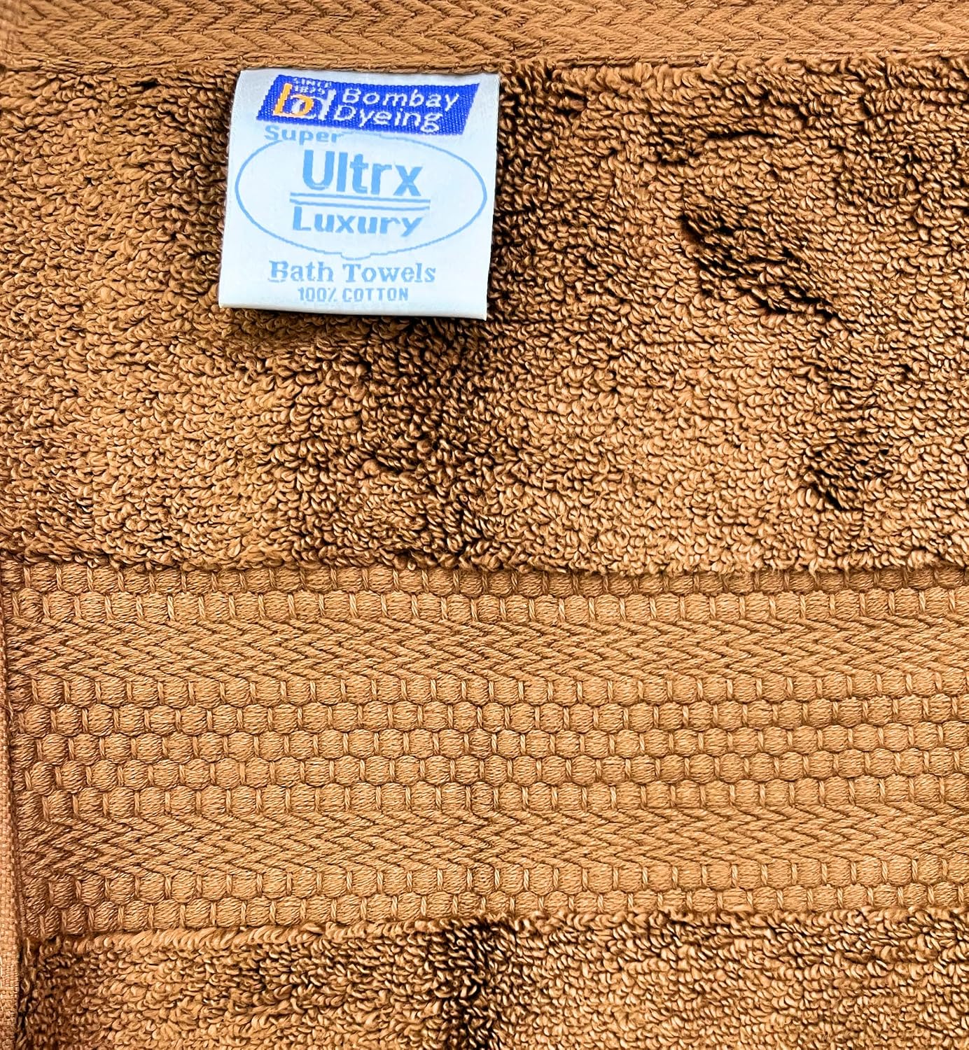 Bombay Dyeing Ultrx 100% Cotton Large Size Premium Bath Towel 650 Gsm - Brown
