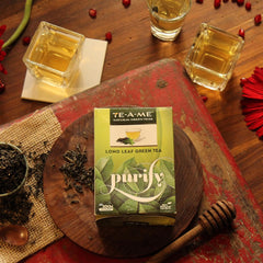 TE-A-ME Purity Long Leaf Green Tea - 100gm, 3.5 Ounce, 70 Cups | Increase Metabolic Rate, 100% Natural Ingredients - No Artificial Oils, Aroma Or Flavor