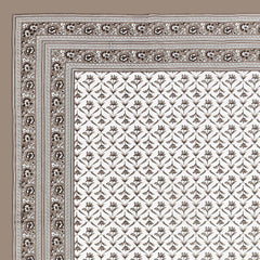 Bedsheet For Queen Bed With 2 Pillow Covers - 90 X 108 Inches, Brown & White | Pure Cotton Traditional Jaipuri Printed | Ideal For Both Everyday Use & Special Events