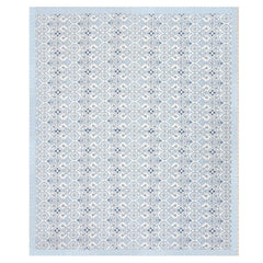 1 Queen Size Bedsheet For Double Bed With 2 Pillow Covers (90 X 108 Inches) Blue & White | Premium Cotton Material - Ideal For House, Hotel, Guest House