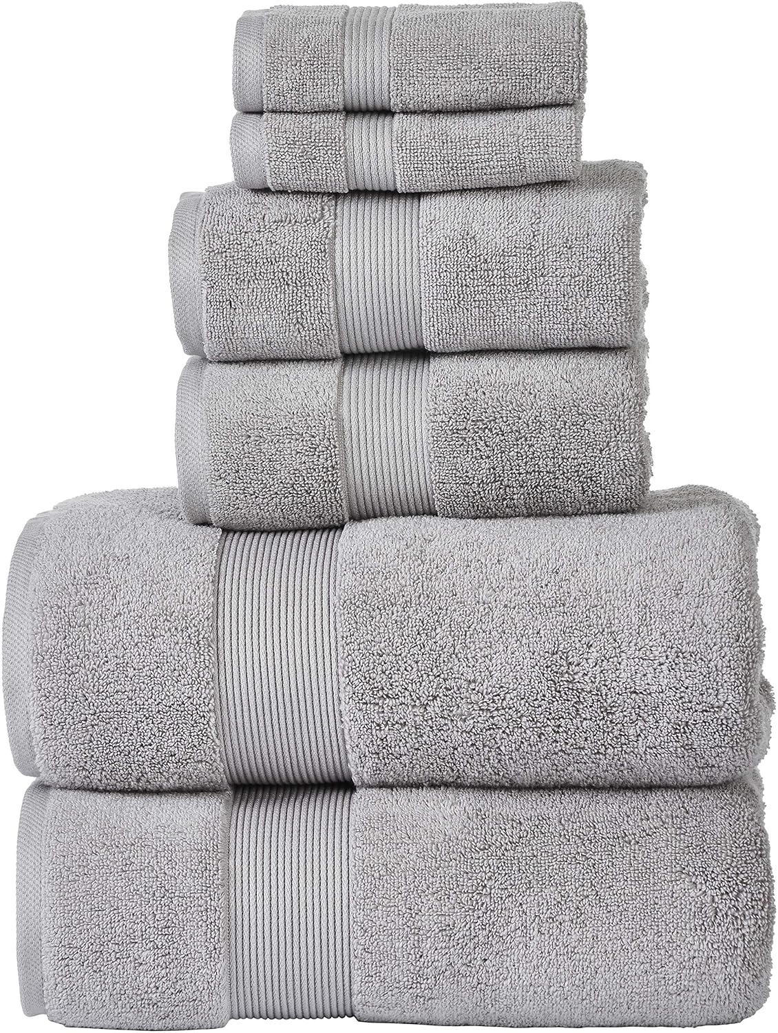 Senses By Riba Cotton Towel Bath, Hand & Wash 703 Gsm | All Cotton Zero Twist Premium Hotel & Spa Quality Highly Absorbent | Pack Of 6 (Alloy)