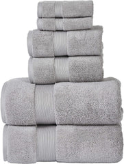 Senses By Riba Cotton Towel Bath, Hand & Wash 703 Gsm | All Cotton Zero Twist Premium Hotel & Spa Quality Highly Absorbent | Pack Of 6 (Alloy)