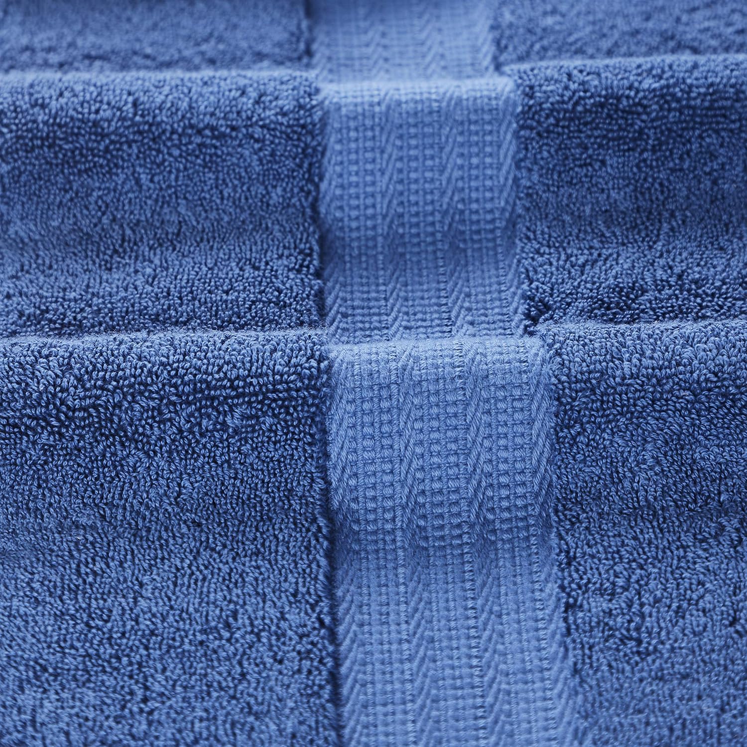 Senses By Riba 2 Bath + 2 Hand & 2 Wash Cloth Towel 1800 Gsm | All Cotton Premium Hotel & Spa Quality, Highly Absorbent Towel (Navy Blue) - 6 Piece
