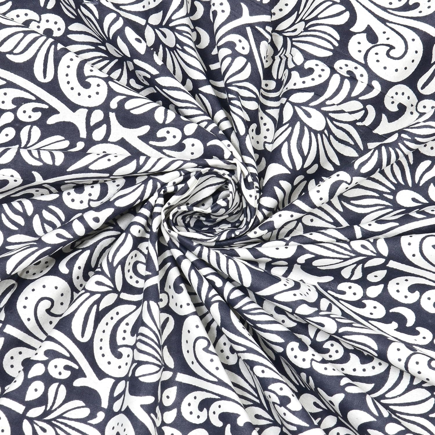 Pure Cotton King Size Bedsheet 2 Matching Pillow Covers | 100x108 Inches, White & Blue | Traditional Jaipuri Printed Bedsheet | Ideal Wedding Gift, Housewarming, Special Occasion Surprise