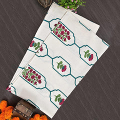 Easygoods Waffle 1 Bath & 2 Hand Towels Beautiful Pure Cotton Hand Block Printed Soft Water Absorbent Towels 250 Gsm (Sea Green) | Pack Of 3