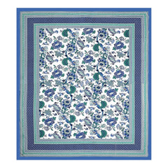 Traditional Rajasthani Design Bedsheet With 2 Pillow Covers - 90 X 108 Inches, Sky Blue | Color Fade Resistant & Shrinkage Resistant For All-Season Use