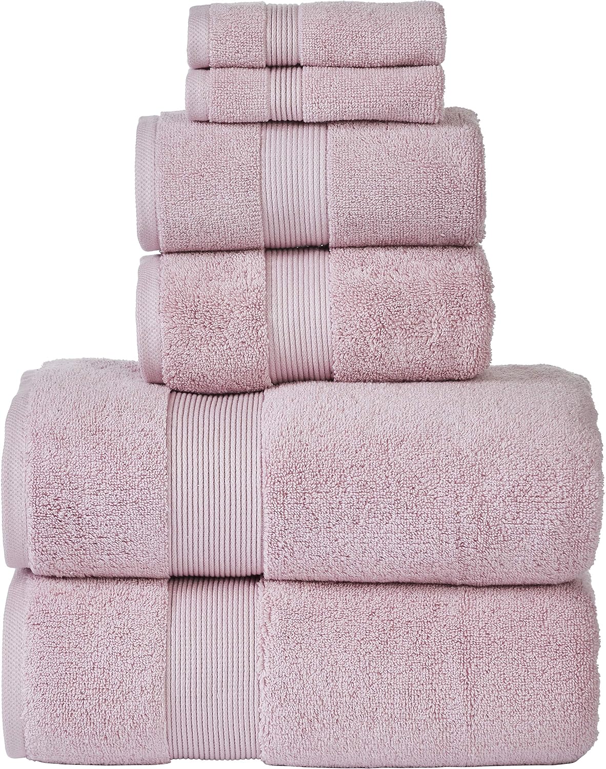 Senses By Riba Cotton Towel Bath, Hand & Wash 703 Gsm | All Cotton Zero Twist Premium Hotel & Spa Quality Highly Absorbent | Pack Of 6 (Mauve)
