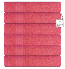 Ksc Shop Royal Cotton Hand Towel 750 Gsm - Set Of 6 (Peach)