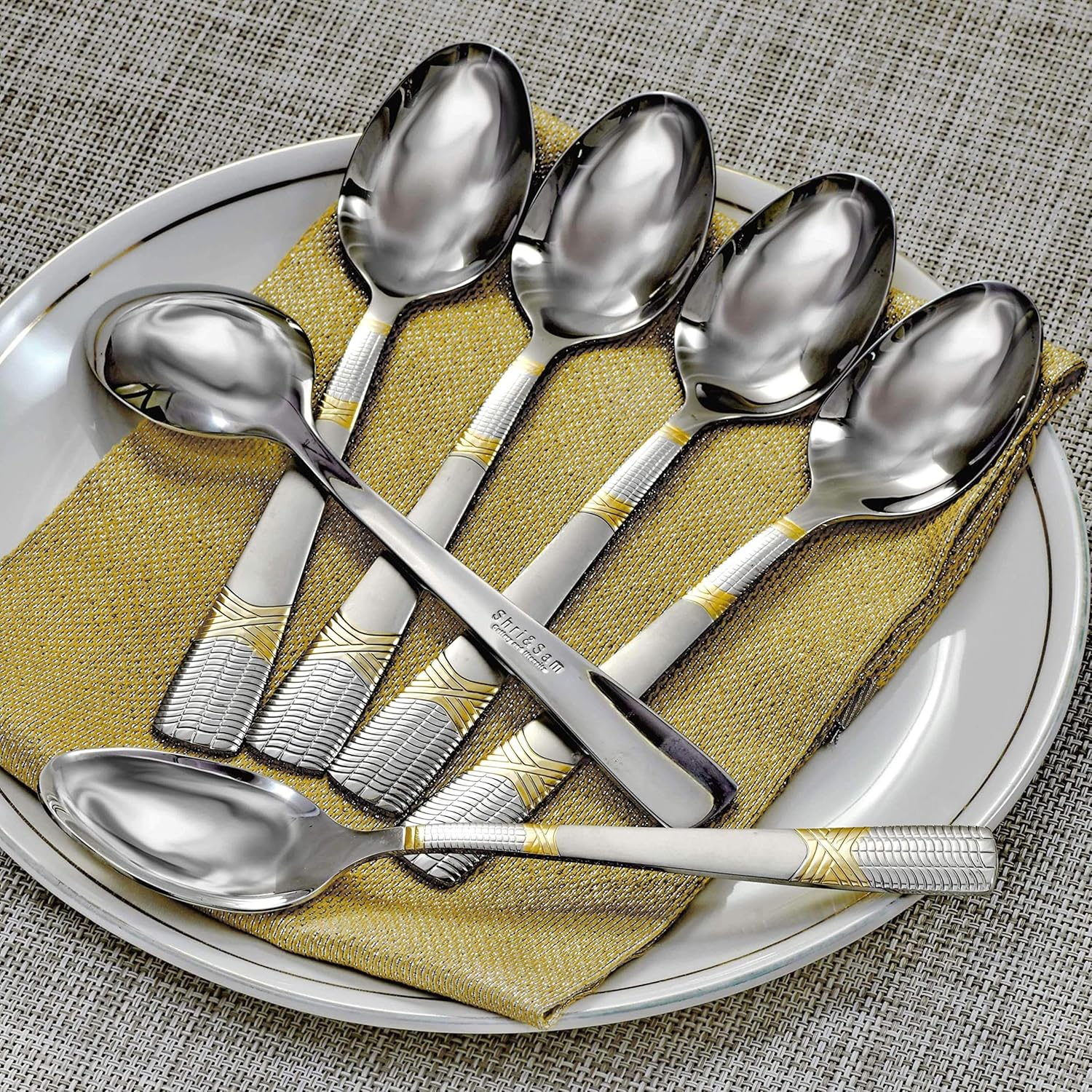 High Grade Stainless Steel Lush 6 Pcs Dinner Spoon, Silver | Durable, Rust Free & Dishwasher Friendly