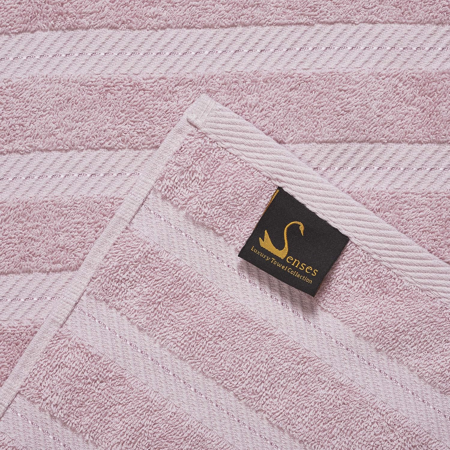 Senses By Riba 2 Bath + 2 Hand + 4 Face Cloths Towel 1.6 Kg (Pink) - Pack Of 8