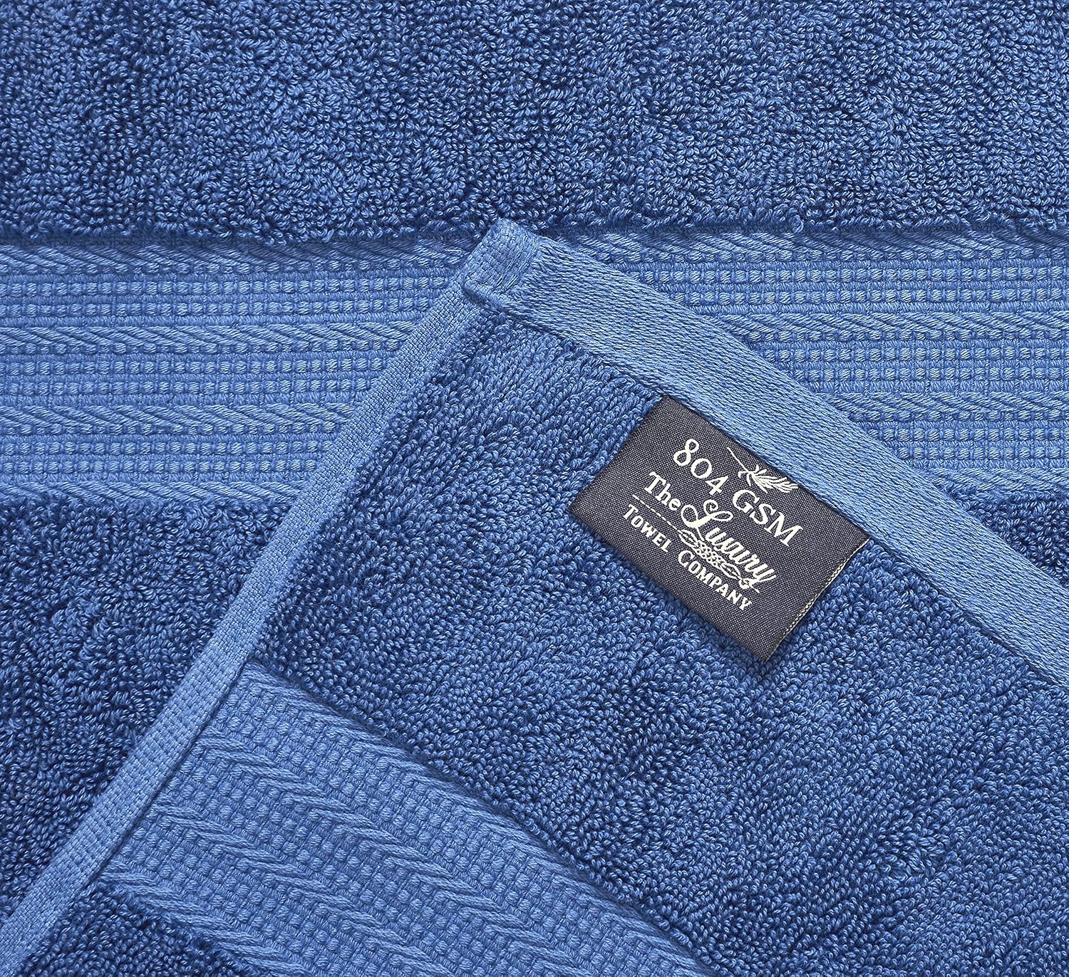 Senses By Riba 2 Bath + 2 Hand & 2 Wash Cloth Towel 1800 Gsm | All Cotton Premium Hotel & Spa Quality, Highly Absorbent Towel (Navy Blue) - 6 Piece