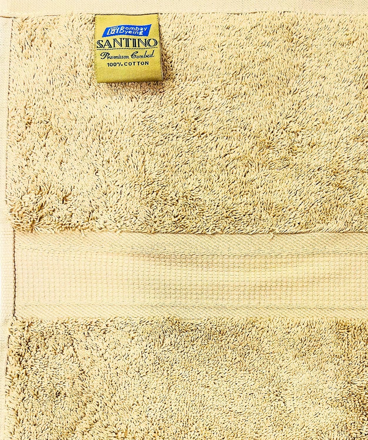 Bombay Dyeing Santino Premium Cotton Large Bath Towel 500 Gsm (Flax)