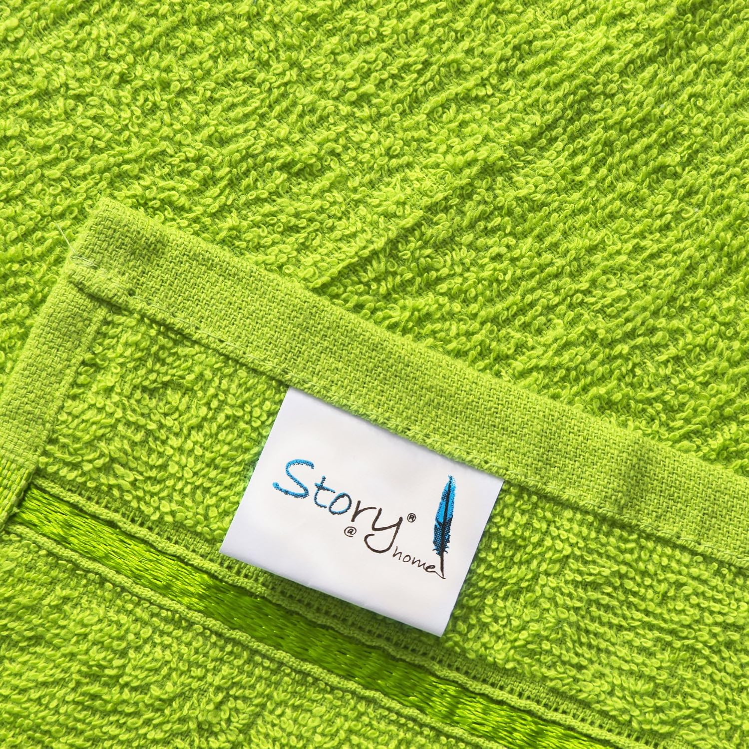 Story@Home 20 Piece 450 Gsm Cotton Face Towel | Ultra Soft Cotton, Super Absorbent, Antibacterial Treatment, Face Towel (Green)