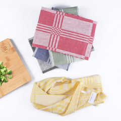 Sami Studios Kitchen Cotton Towels 450 Gsm | Highly & Absorbent For Kitchen Cleaning & Quick Drying Elegant Waffle Checks X-Large Towel (Set Of 10) -Multicolor