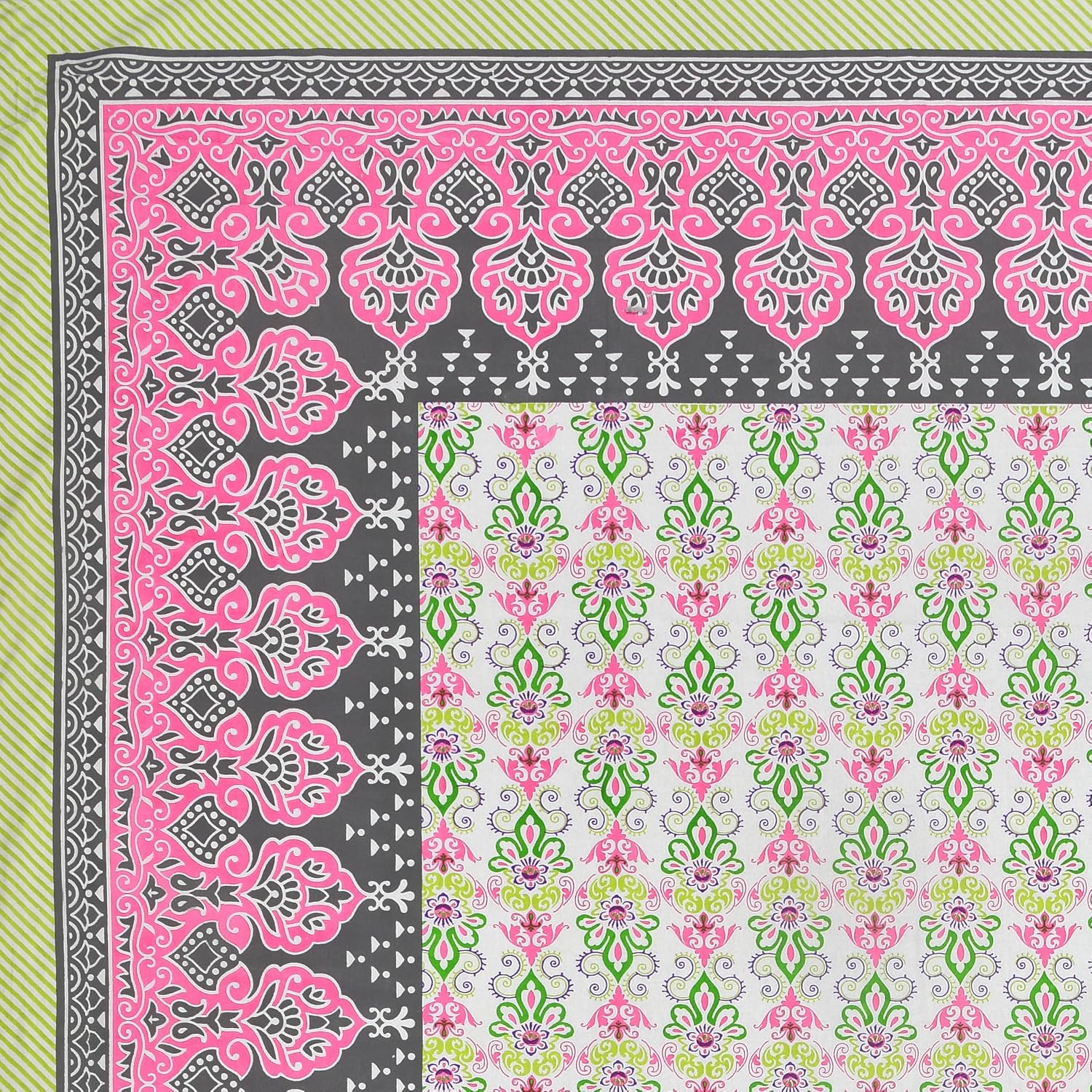 Suitable For King Size Bedsheet With 2 Pillow Cover - 90 X 108 Inches, Pink & Yellow | Soft, Breathable & Skin-Friendly Feel For Year-Round Comfort