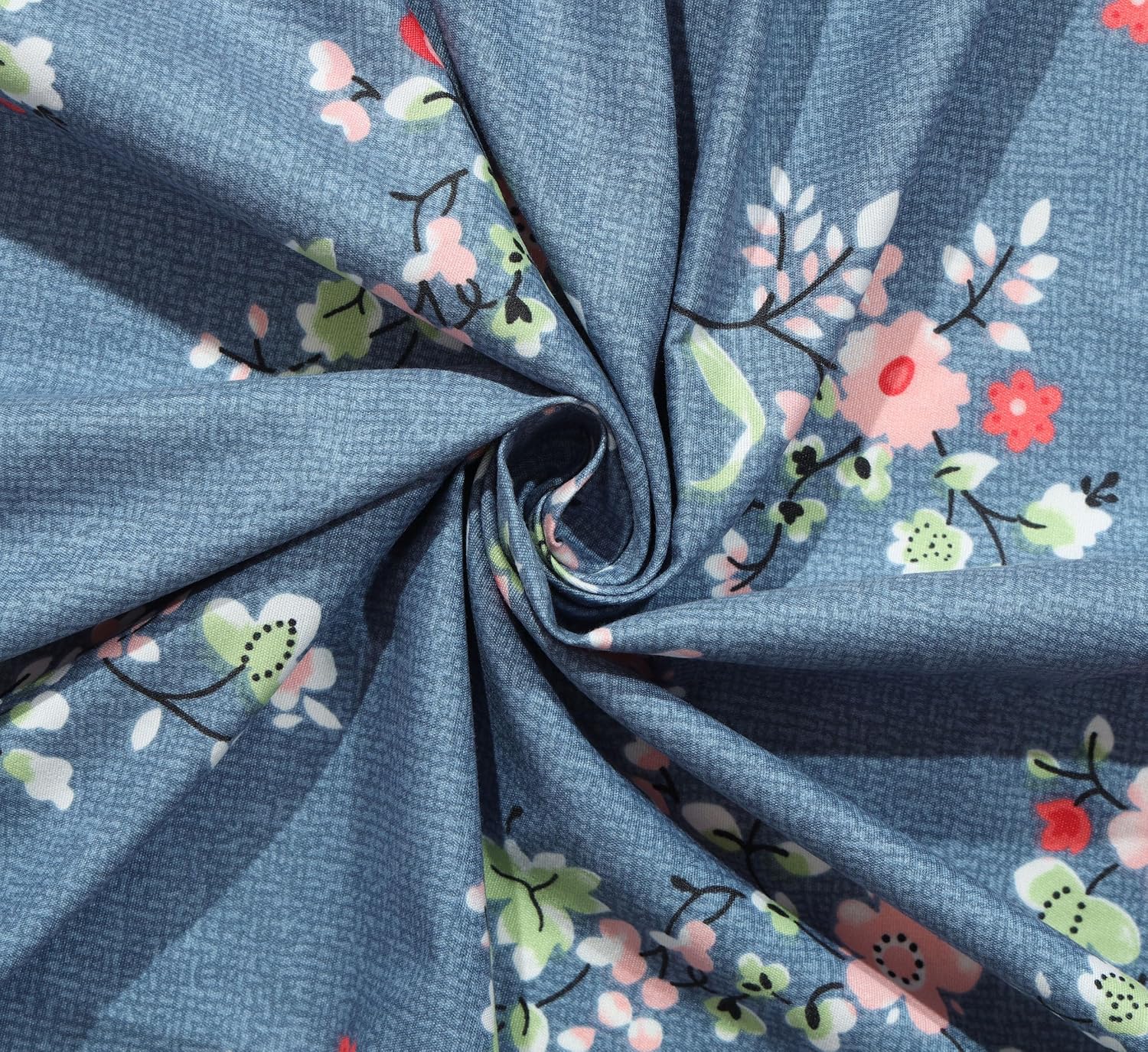 Printed Double Bedsheet With 2 Pillow Cover - 72 X 78 X 6 Inches, Blue | All Around Elastic Fitted Bedsheet | Super Soft Polycotton With 200 Thread Count