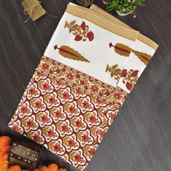 Easygoods Waffle 1 Bath & 2 Hand Towels Beautiful Pure Cotton Hand Block Printed Soft Water Absorbent Towels 250 Gsm (Carrot Red) | Pack Of 3