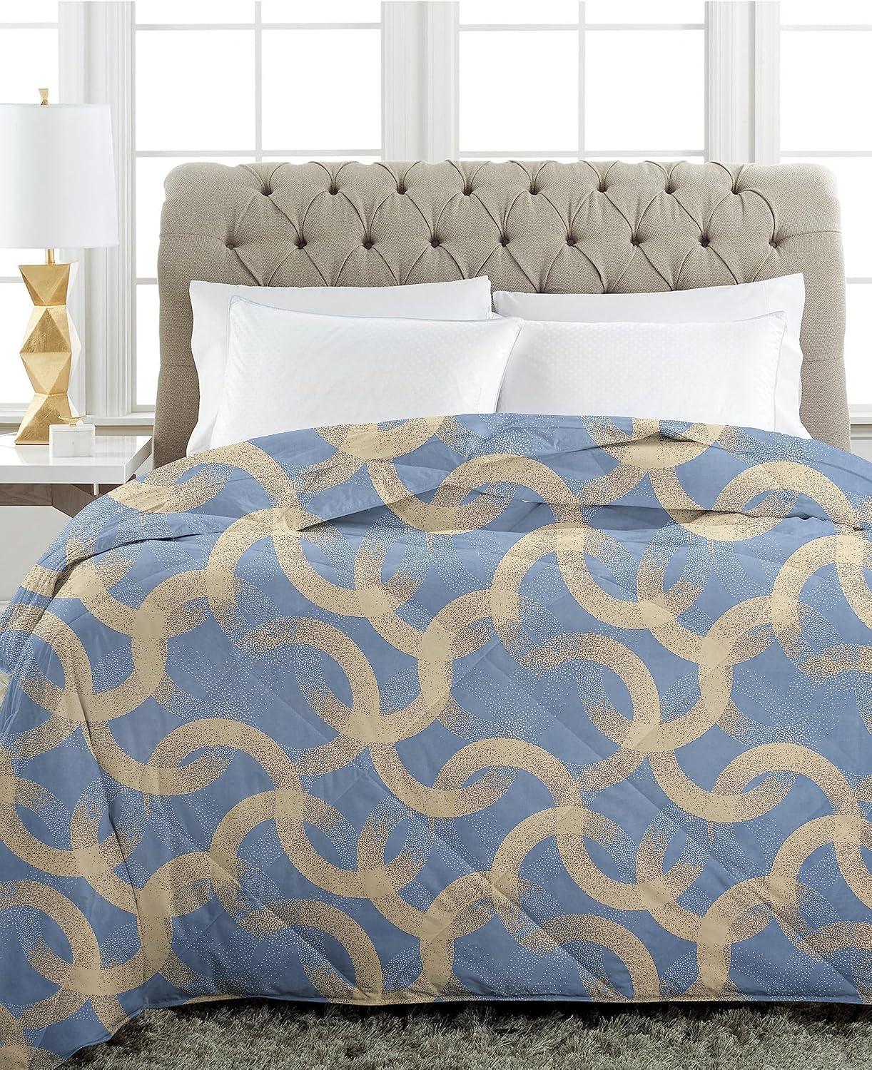 Bedding Set 1 Double Bedsheet, 2 Pillow Covers With 1 Comforter | 90 X 100 Inches, Grey & Beige | Perfect For Queen Bed Durable & Wrinkle Free - All Season Bedding