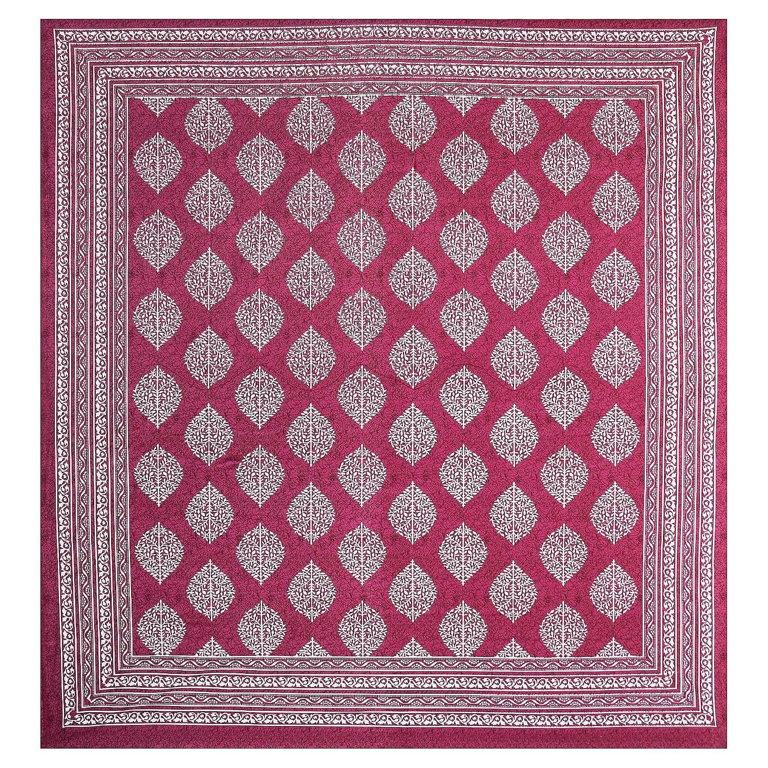 Cotton Double Bedsheet For King Size With Two Matching Pillow Covers - 90 X 94 Inches, Pink | Super Soft Breathable & Wrinkle Free