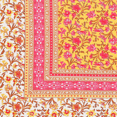 King Size Bedsheet With 2 Pillow Cover - 90 X 108 Inches, Yellow & Pink | Light Weight & Easy To Wash At Home | Resistant For An All-Season Use