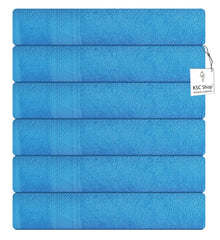 Ksc Shop Royal Cotton Hand Towel 750 Gsm - Set Of 6 (Sky Blue)