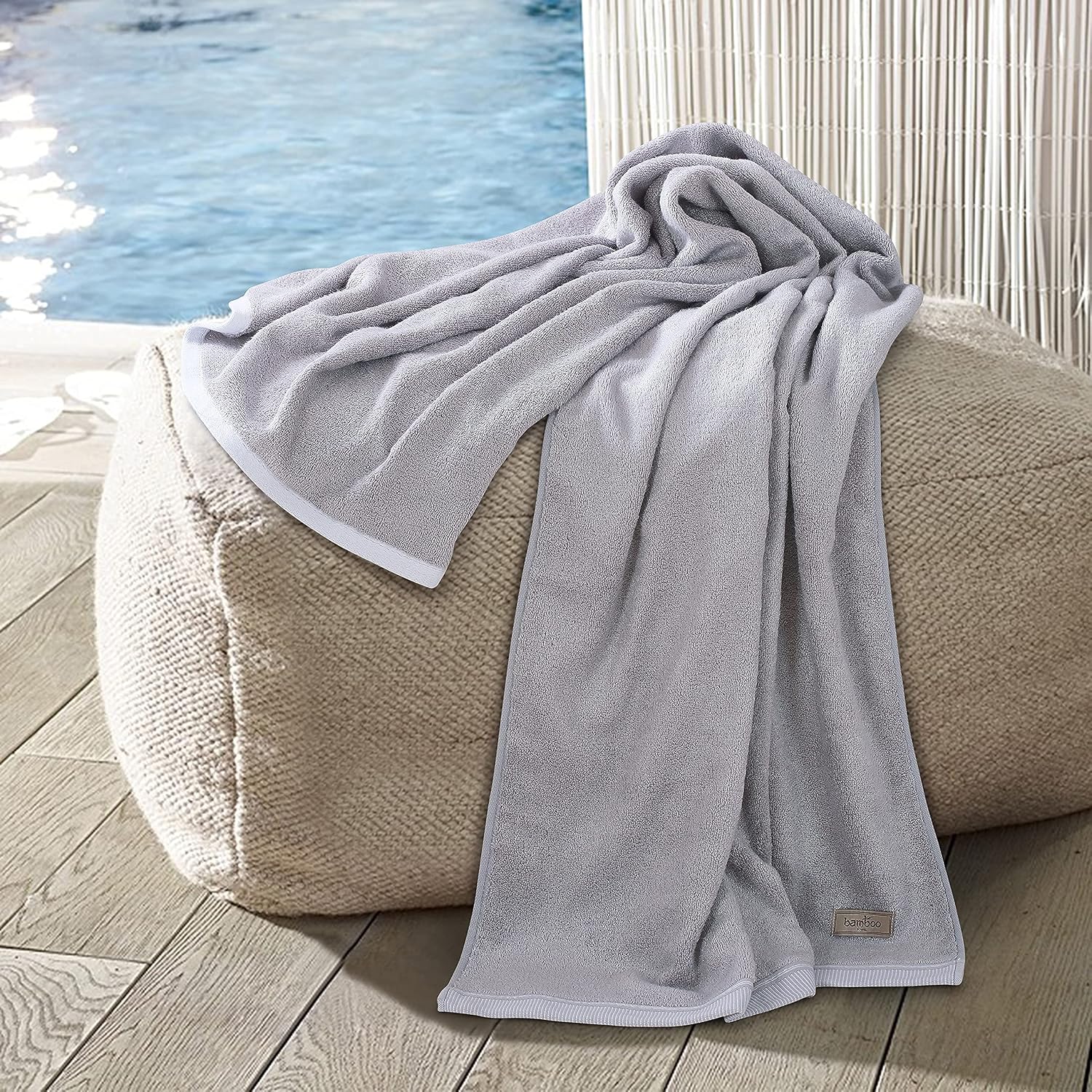 Spread Spain Bamboo Bath Towels 360 Gsm | Large Size Bamboo Bath Towel High Absorbent & Soft Bath Towel For Men & Women 2 Piece (Ash)