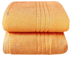 Lush Haven Decor Extra Large Big Men Bath Towel 1000 Gsm | 100% Pure Cotton Full Size Xxxl Ultra Soft, Absorbent & Quick Dry Towel (Peach) - Pack Of 2