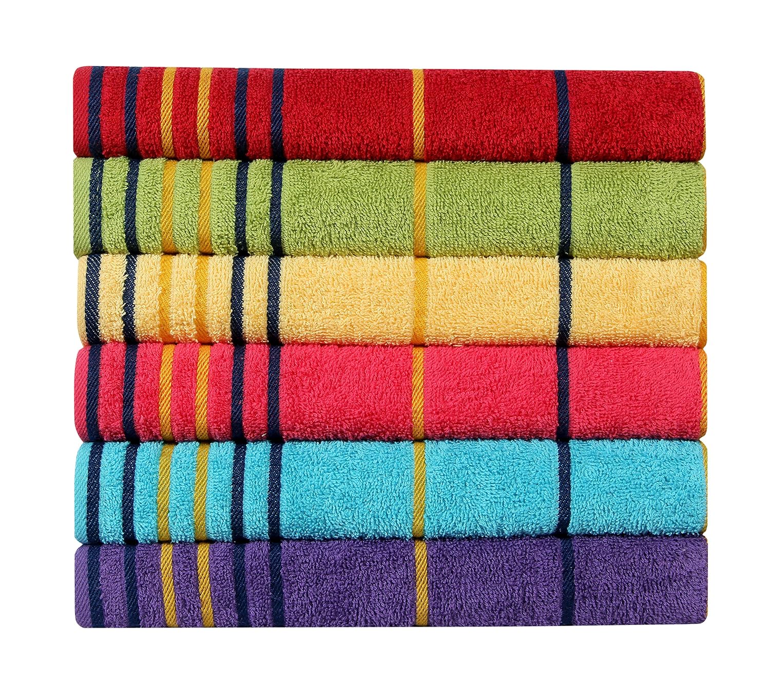 Akin Towel Multicolor Cotton Hand Towels 1200 Gsm (Set Of 6)