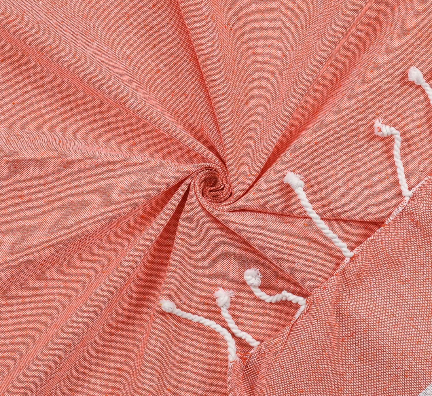 Dolce Casa 100% Cotton Turkish Fouta Towel 400 Gsm | Extra Large Full Size Cotton Bath Towel (Orange)