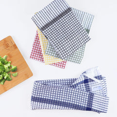Sami Studios Kitchen Cotton Towels 300 Gsm | Highly & Absorbent For Kitchen Cleaning & Quick Drying Elegant Waffle Checks (Set Of 5) -Multicolor