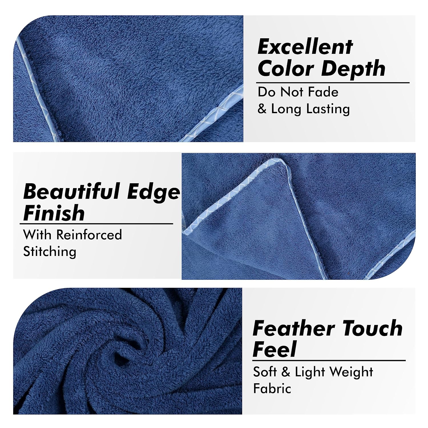 Urbanleaf Microfiber Large Bath Towel Quick Dry Super Absorbent Bath Towel | Towel For Bath, Travel, Gym, Beach, Pool, And Yoga (Navy Blue)