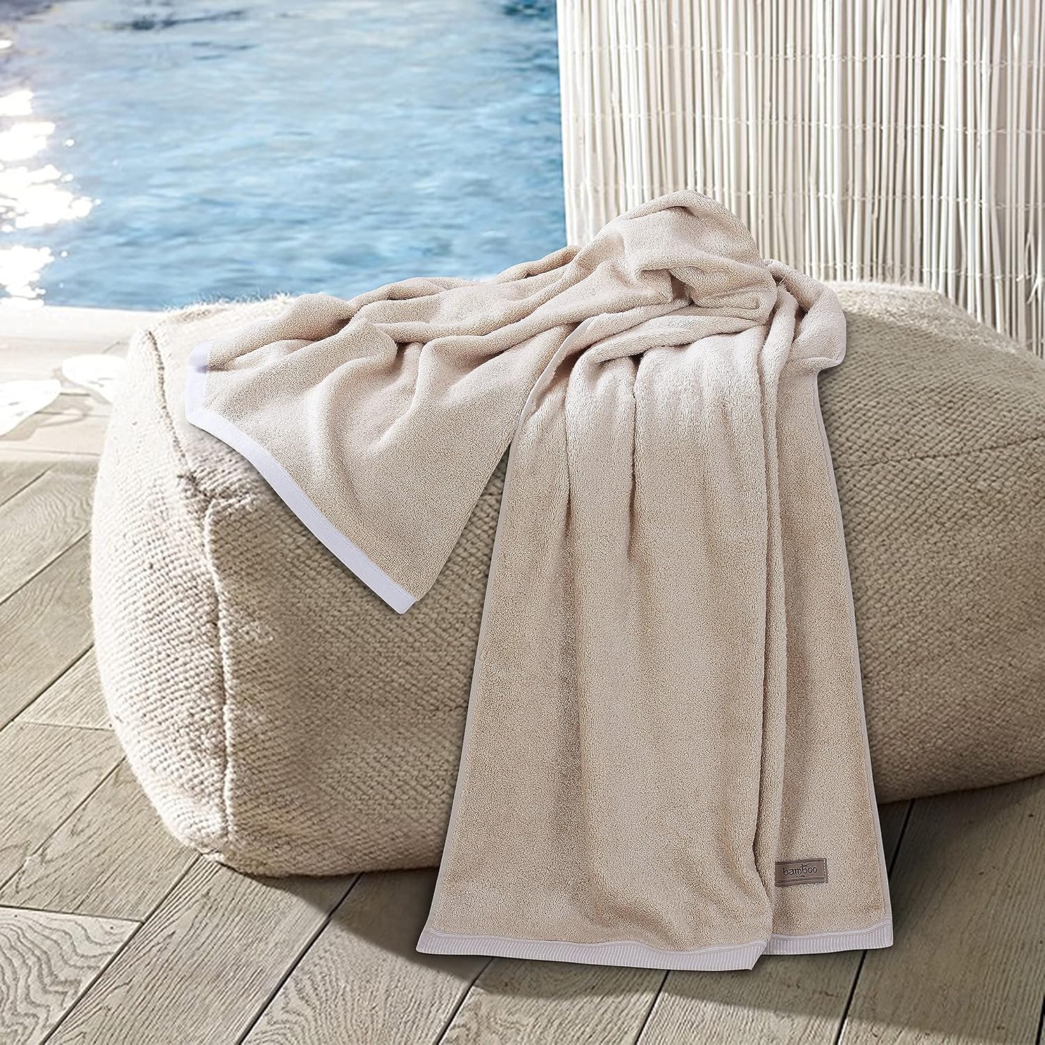 Spread Spain Bamboo Bath Towels 360 Gsm | Large Size Bamboo Bath Towel High Absorbent & Soft Bath Towel For Men & Women (Sand)