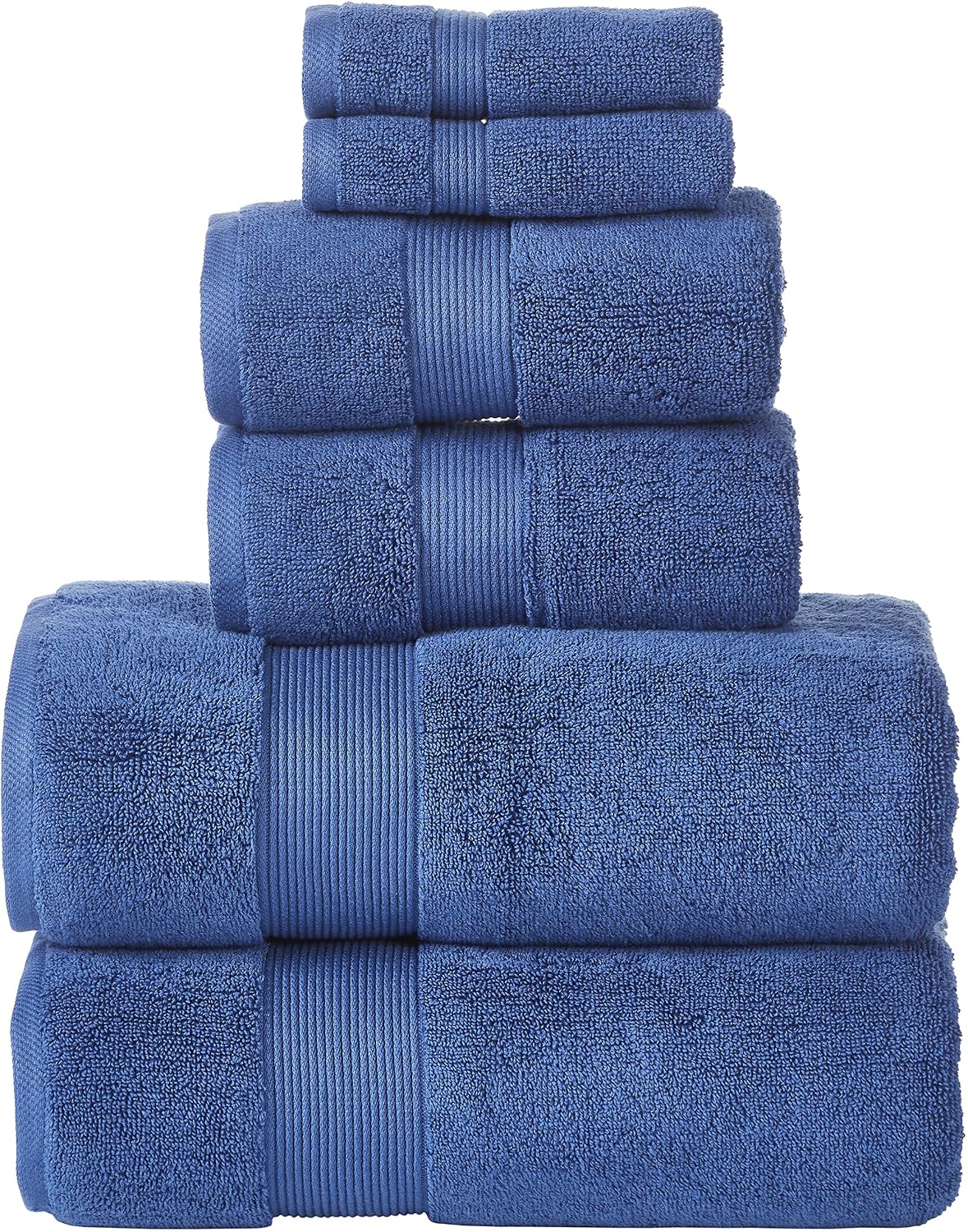 Senses By Riba Cotton Towel Bath, Hand & Wash 703 Gsm | All Cotton Zero Twist Premium Hotel & Spa Quality Highly Absorbent | Pack Of 6 (Navy)