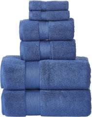 Senses By Riba Cotton Towel Bath, Hand & Wash 703 Gsm | All Cotton Zero Twist Premium Hotel & Spa Quality Highly Absorbent | Pack Of 6 (Navy)