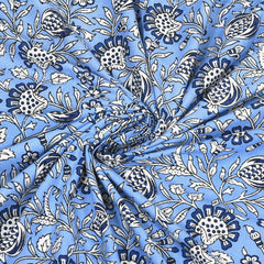 Pure Cotton King Size Bedsheet 2 Matching Pillow Covers | 100x108 Inches, Dark Blue | Traditional Jaipuri Printed Bedsheet | Ideal Wedding Gift, Housewarming, Special Occasion Surprise