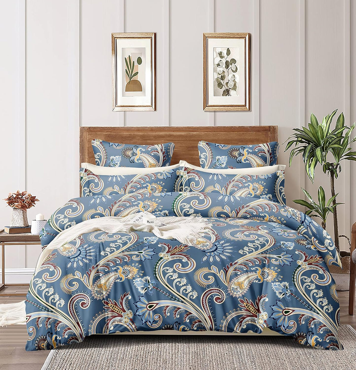 King Size Comforter With 1 King Size Flat Bedsheet & 2 Pillow Cover - (90x100 Inch) Multicolor | Perfect Gifts Set Wedding, Anniversary - 4 Pcs Bedding Set