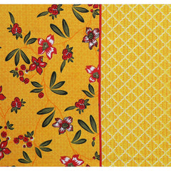 Printed Double Bedsheets For King Size With 2 Pillow Covers - 90 X 100 Inches, Yellow & Red | Comfort Jaipuri Collection Bedsheet